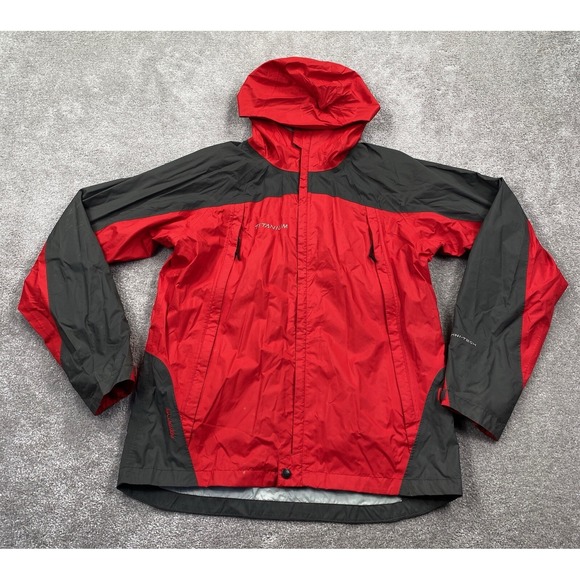 Columbia Youth titanium Zip Up Hooded Jacket Size 18 /20 Youth Red Gray - Picture 1 of 8